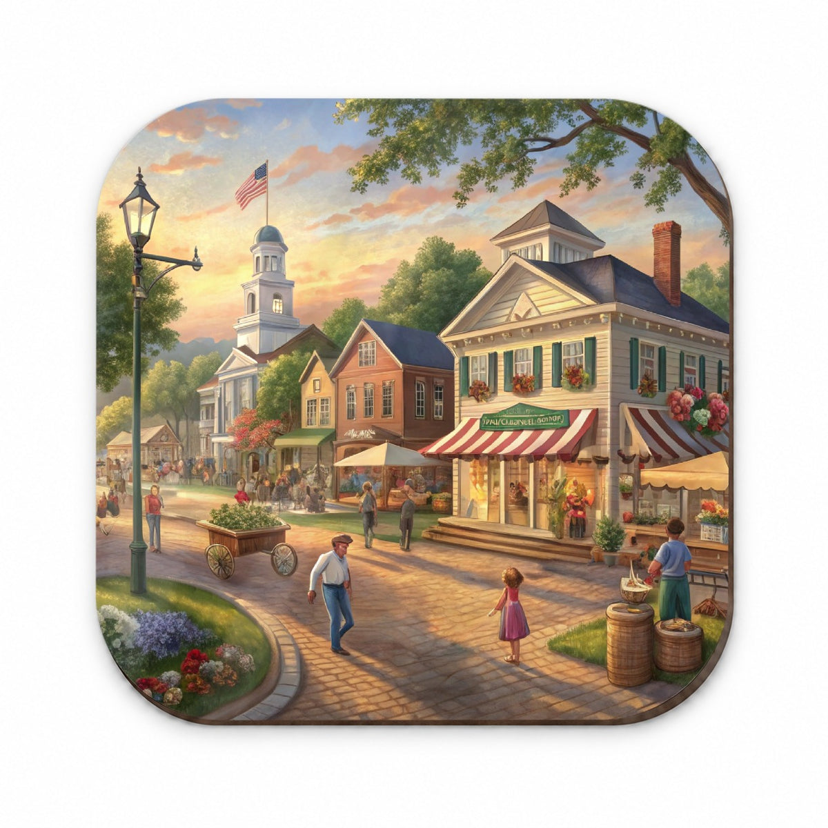 Small Town Americana Scene Fridge Magnet