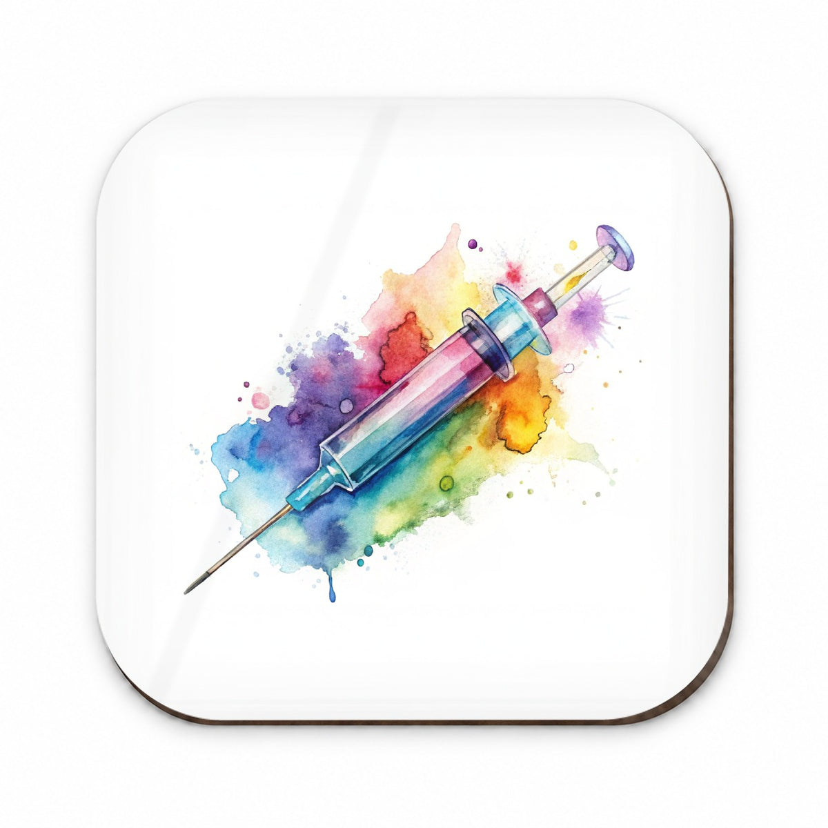 Syringe Shot Medical Vaccine Watercolor Fridge Magnet