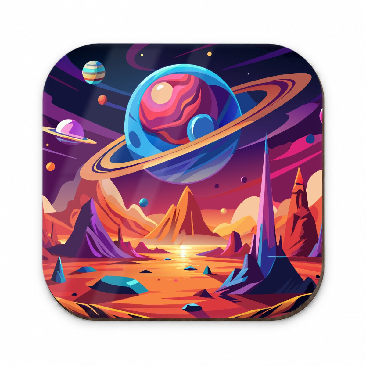 Vibrant Colored Sci-fi Hostile Alien Planet Fridge Magnet