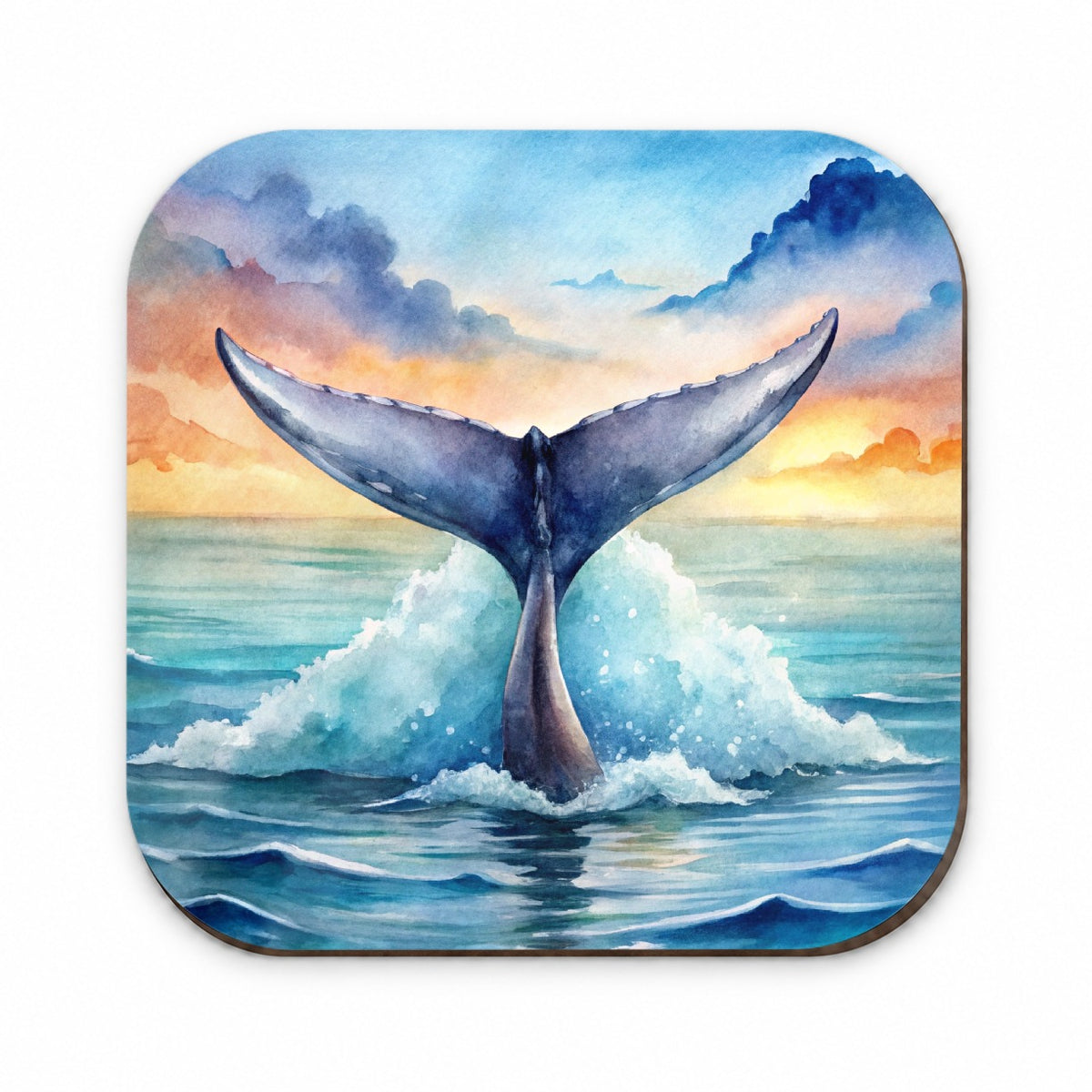 Whale Tail Ocean Watercolor Fridge Magnet