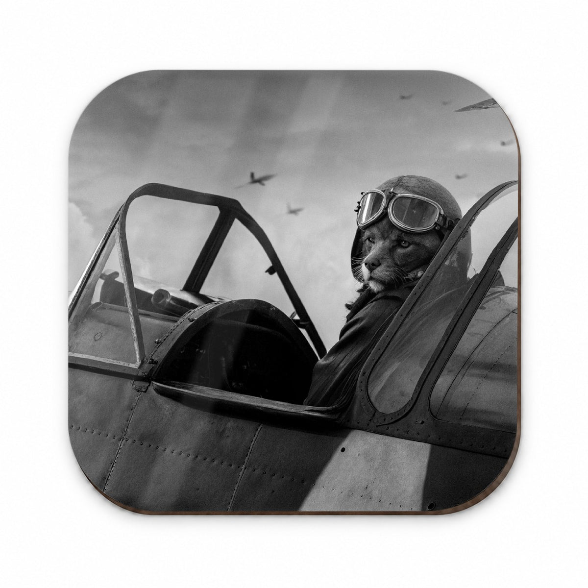 WWII Cat Fighter Plane Pilot Ace Retro Alternative Universe Fridge Magnet