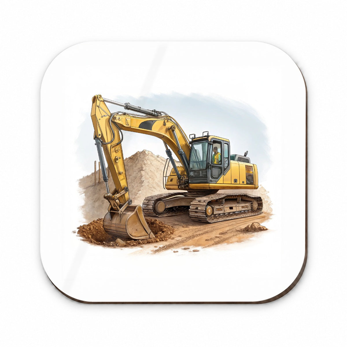 Yellow Excavator Construction Equipment Fridge Magnet