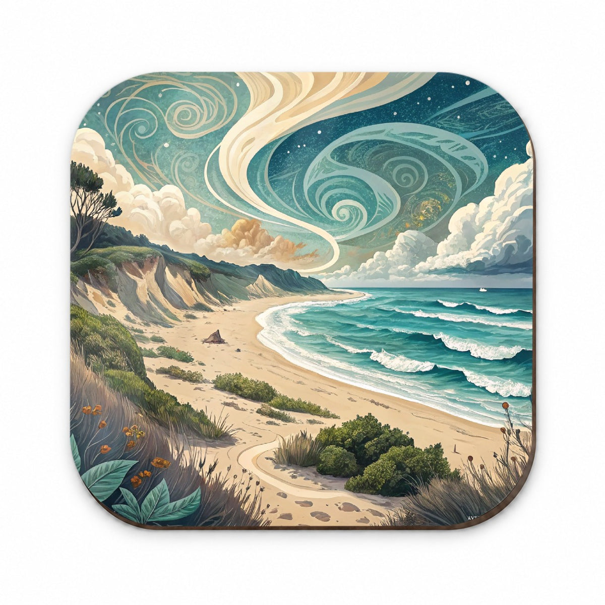 Abstract Beach Shore Landscape Fridge Magnet