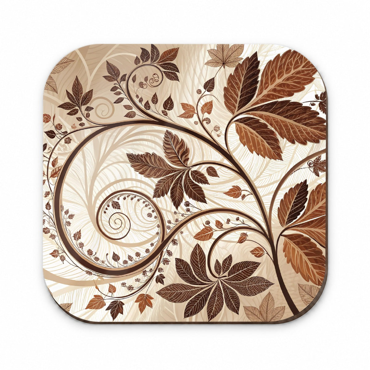 Abstract Brown Leaves Design Fridge Magnet