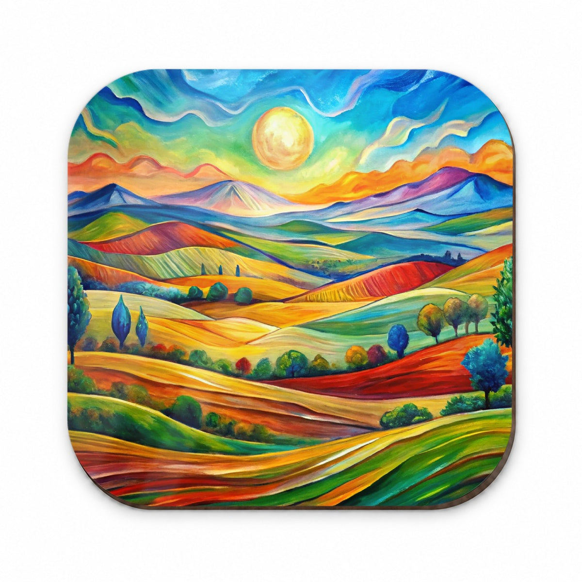 Abstract Colorful Landscape Fridge Magnet