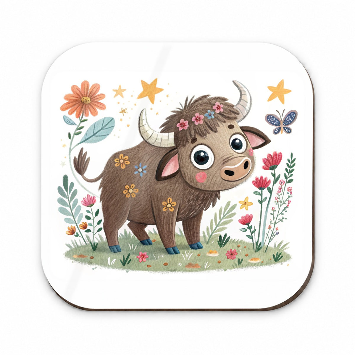 Bison Buffalo Children's Illustration Style Fridge Magnet
