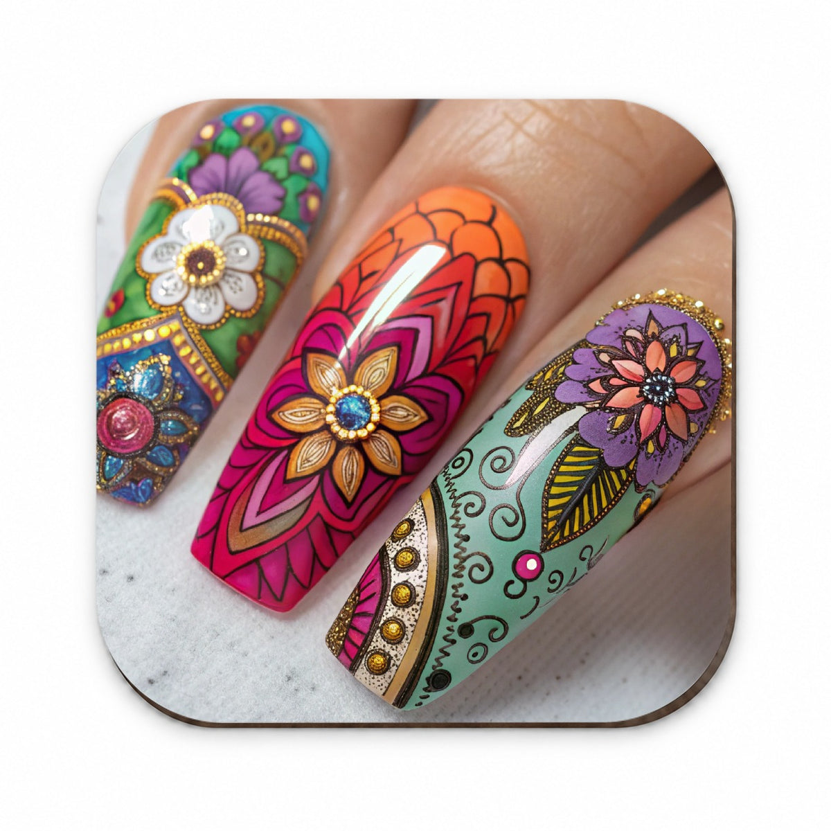 Elaborately Painted Decorated Finger Nails Fridge Magnet