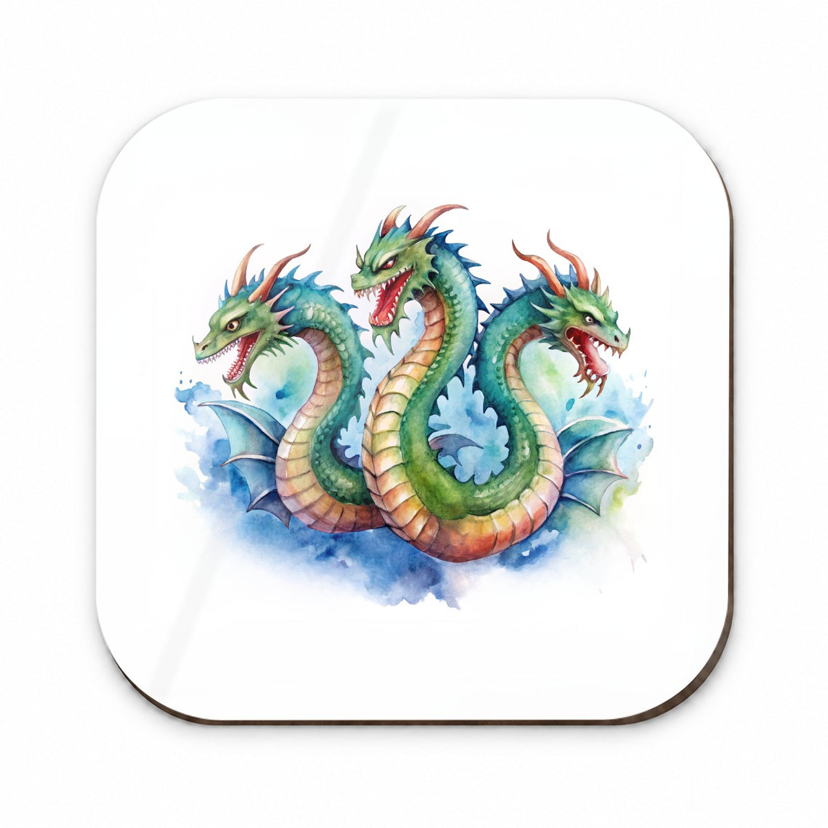 Fantasy Hydra Mythical Creature Watercolor Fridge Magnet