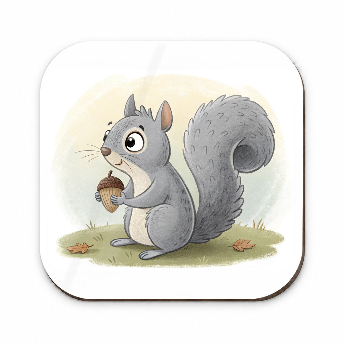 Gray Squirrel Children's Illustration Style Fridge Magnet