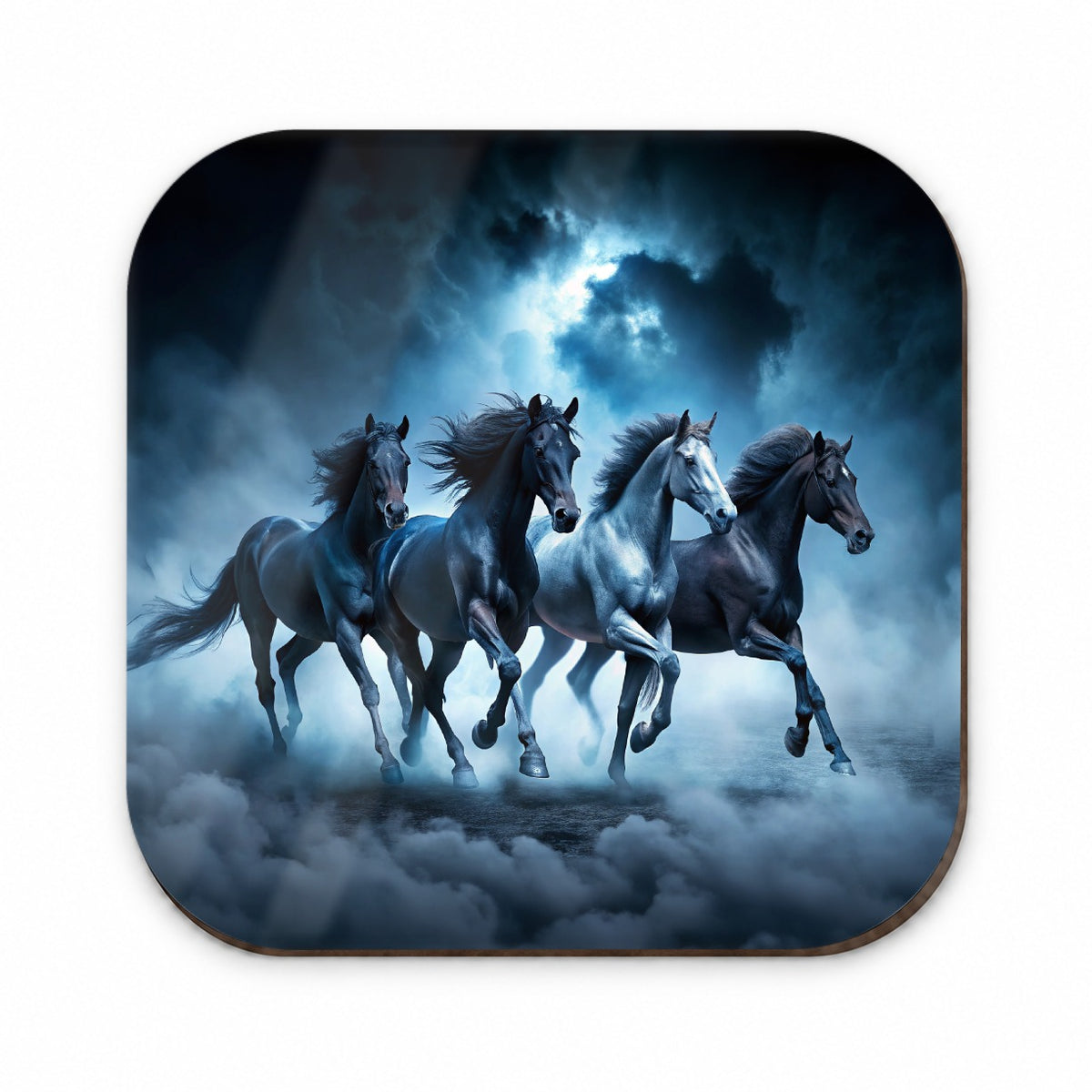 Horses Galloping Out Of The Night Mists Fridge Magnet