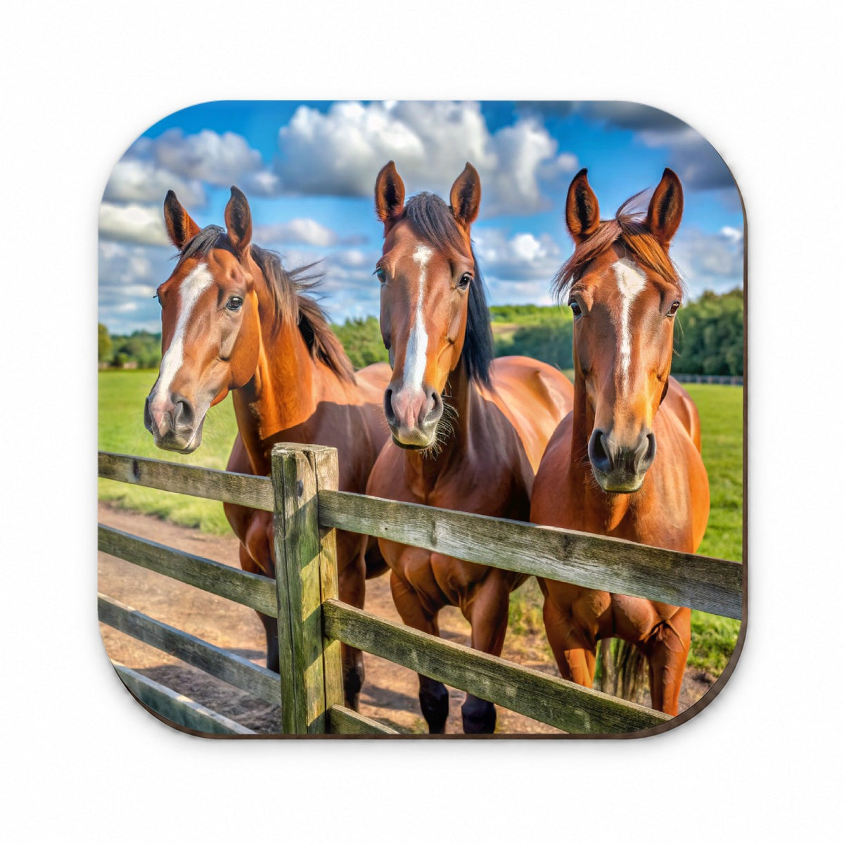 Horses Standing At The Fence Fridge Magnet