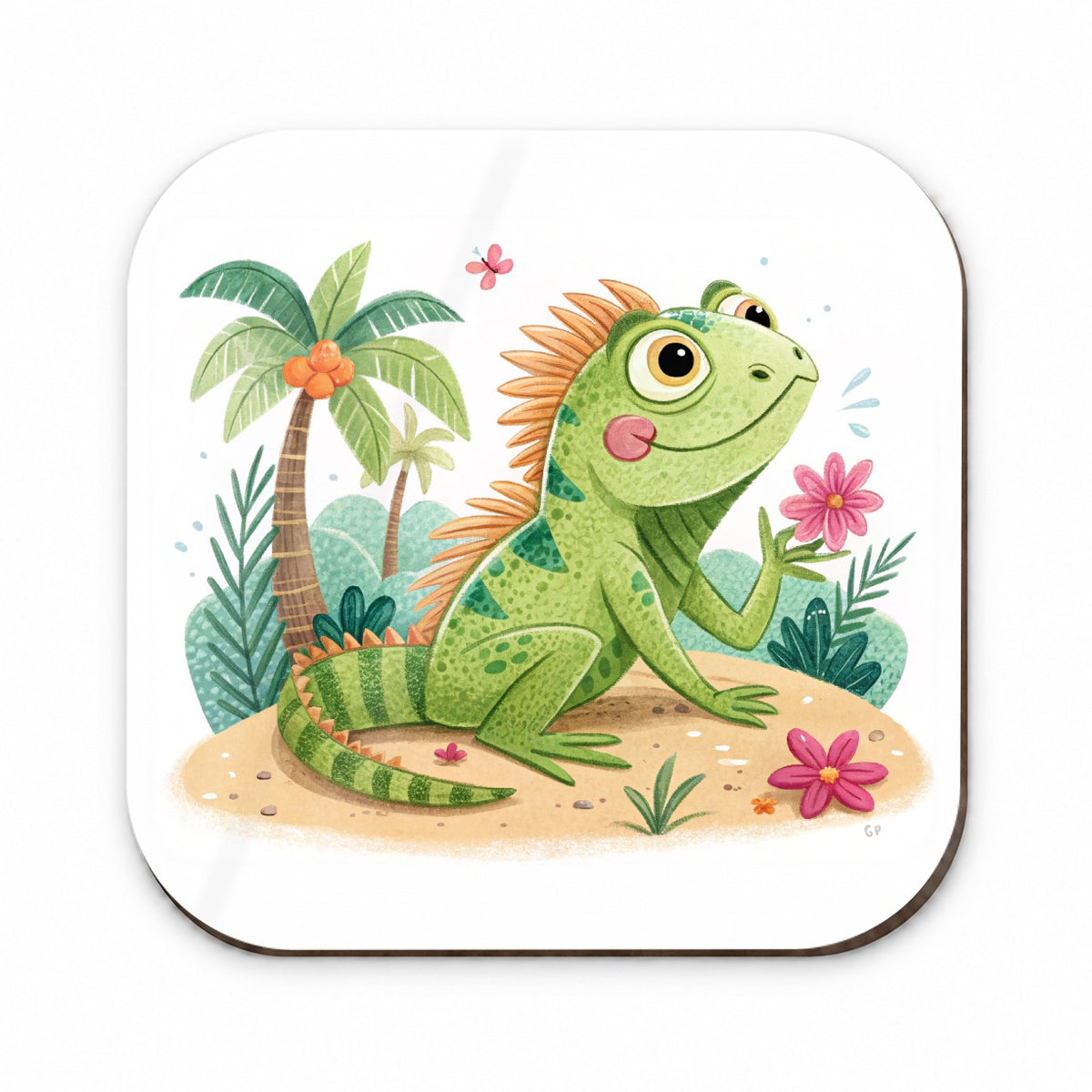 Iguana Lizard Children's Illustration Style Fridge Magnet