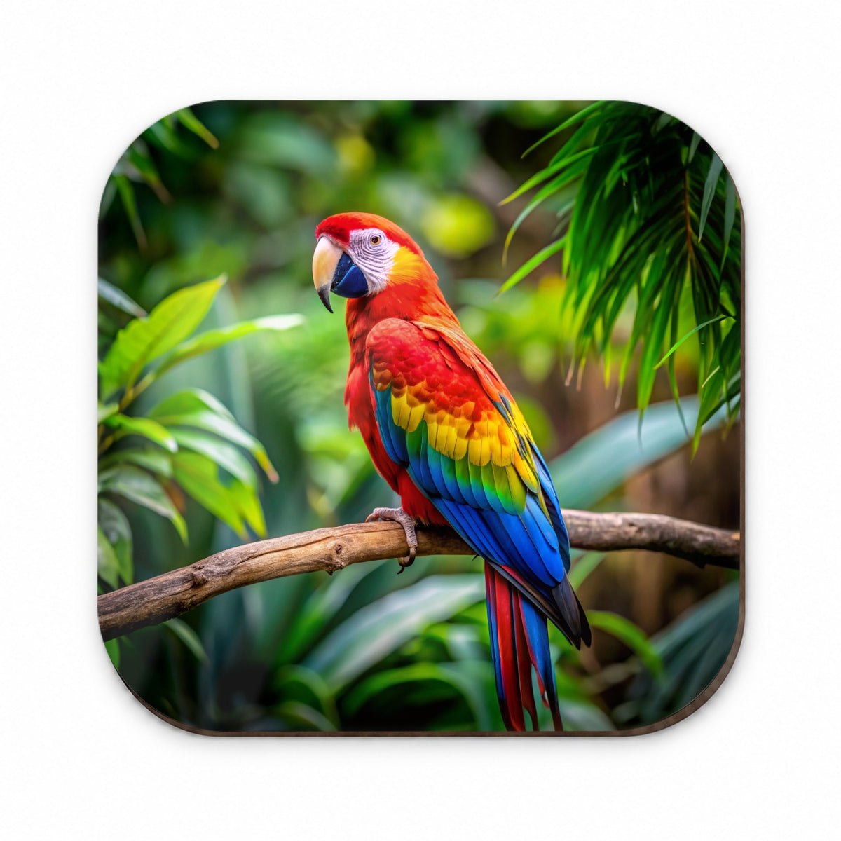 Macaw Parrot Bird On Branch Fridge Magnet
