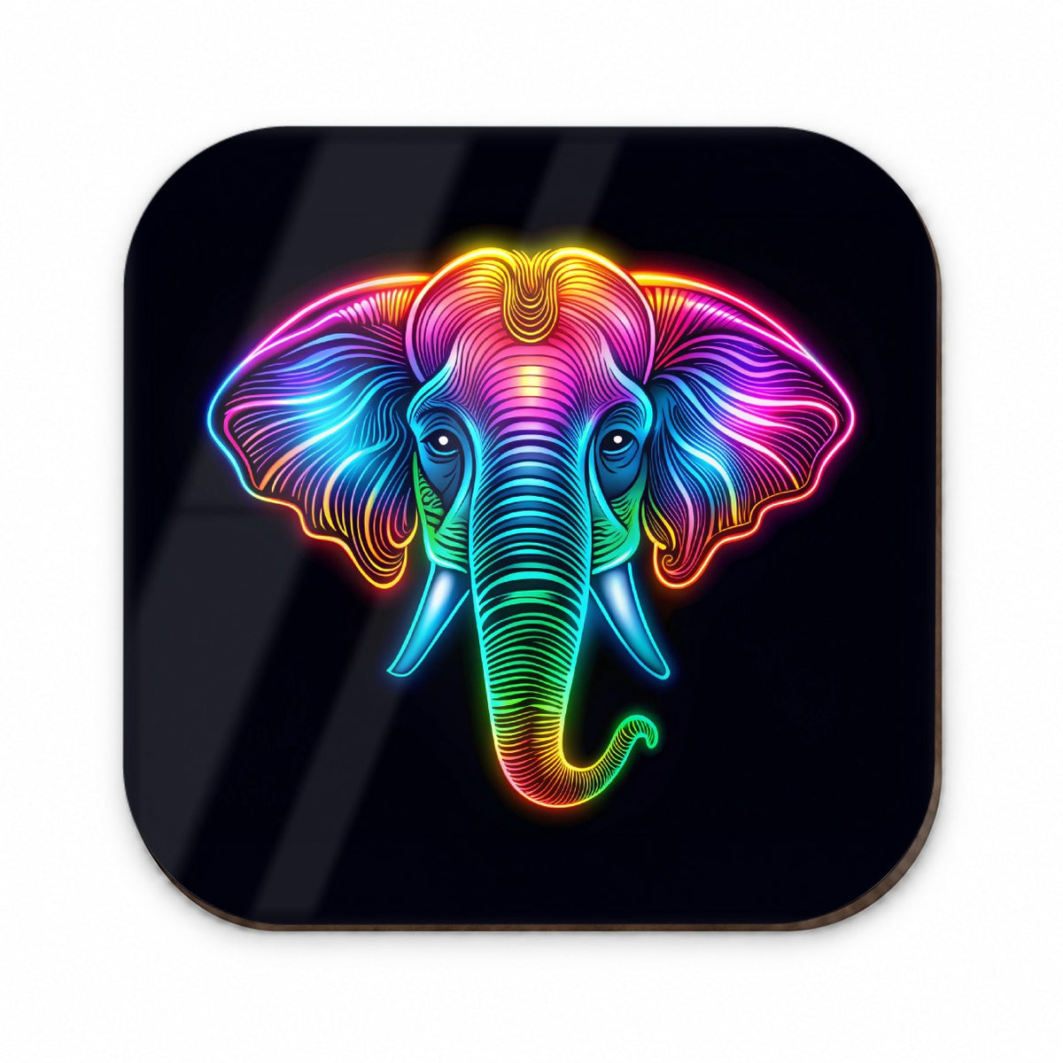 Neon Elephant Face Fridge Magnet