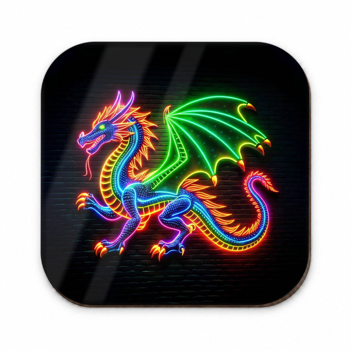 Neon European Dragon Fridge Magnet