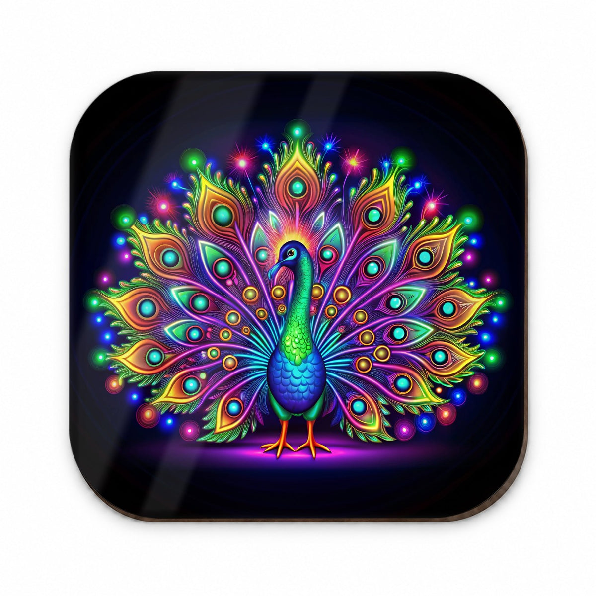 Neon Peacock Fridge Magnet