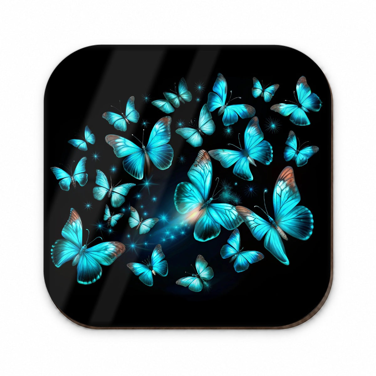 Neon Teal Blue Butterflies Fridge Magnet