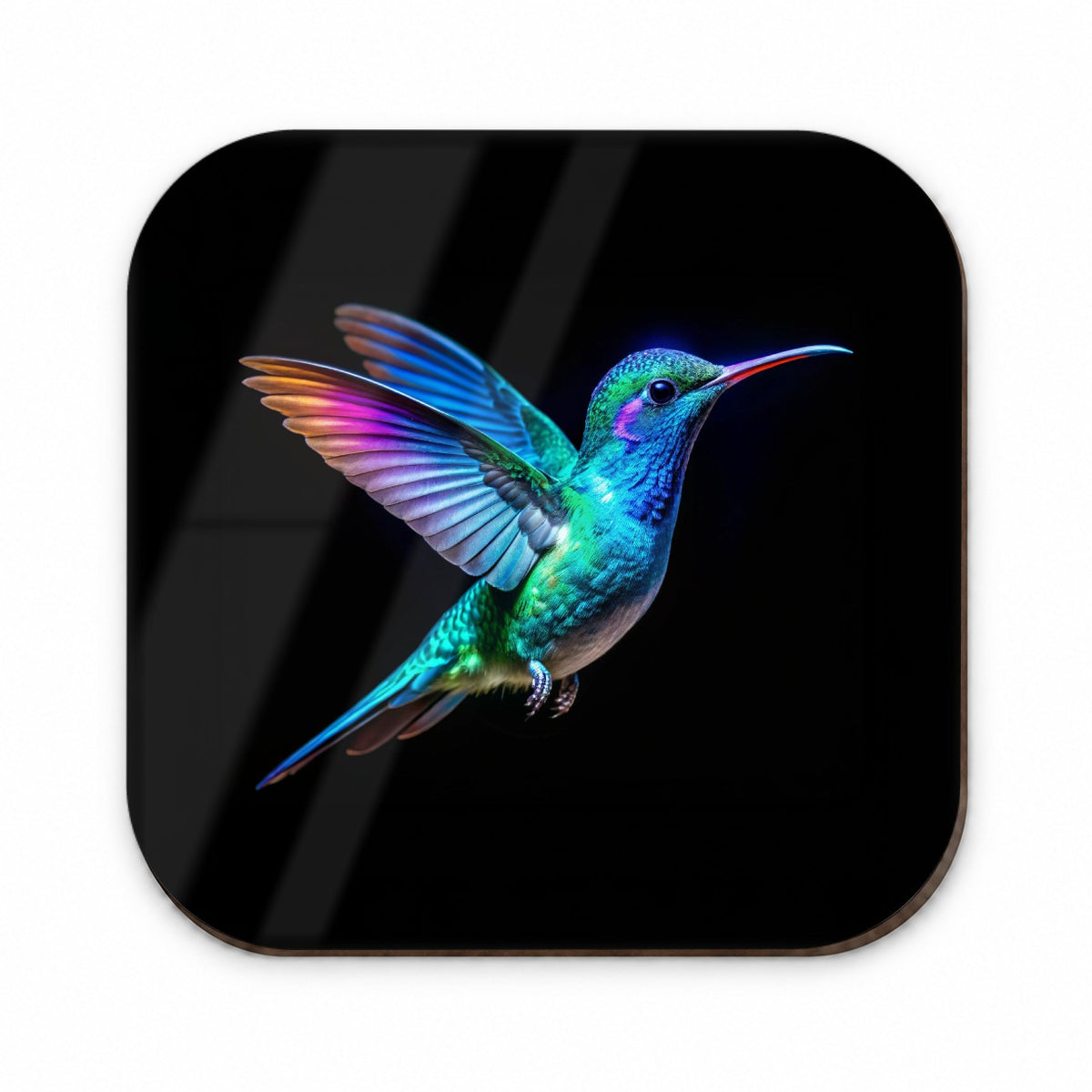Neon Teal Blue Hummingbird Fridge Magnet