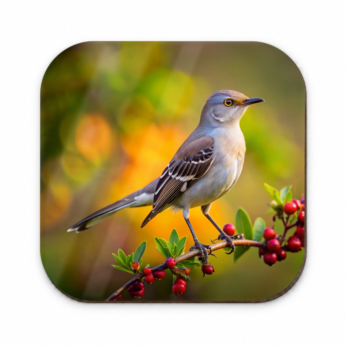 Northern Mockingbird Backyard Bird Fridge Magnet