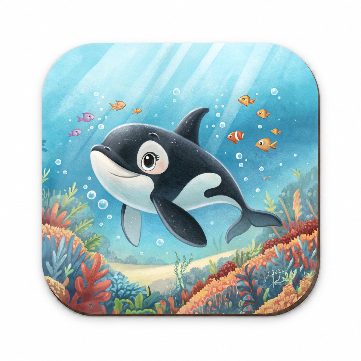 Orca Killer Whale Children's Illustration Style Fridge Magnet