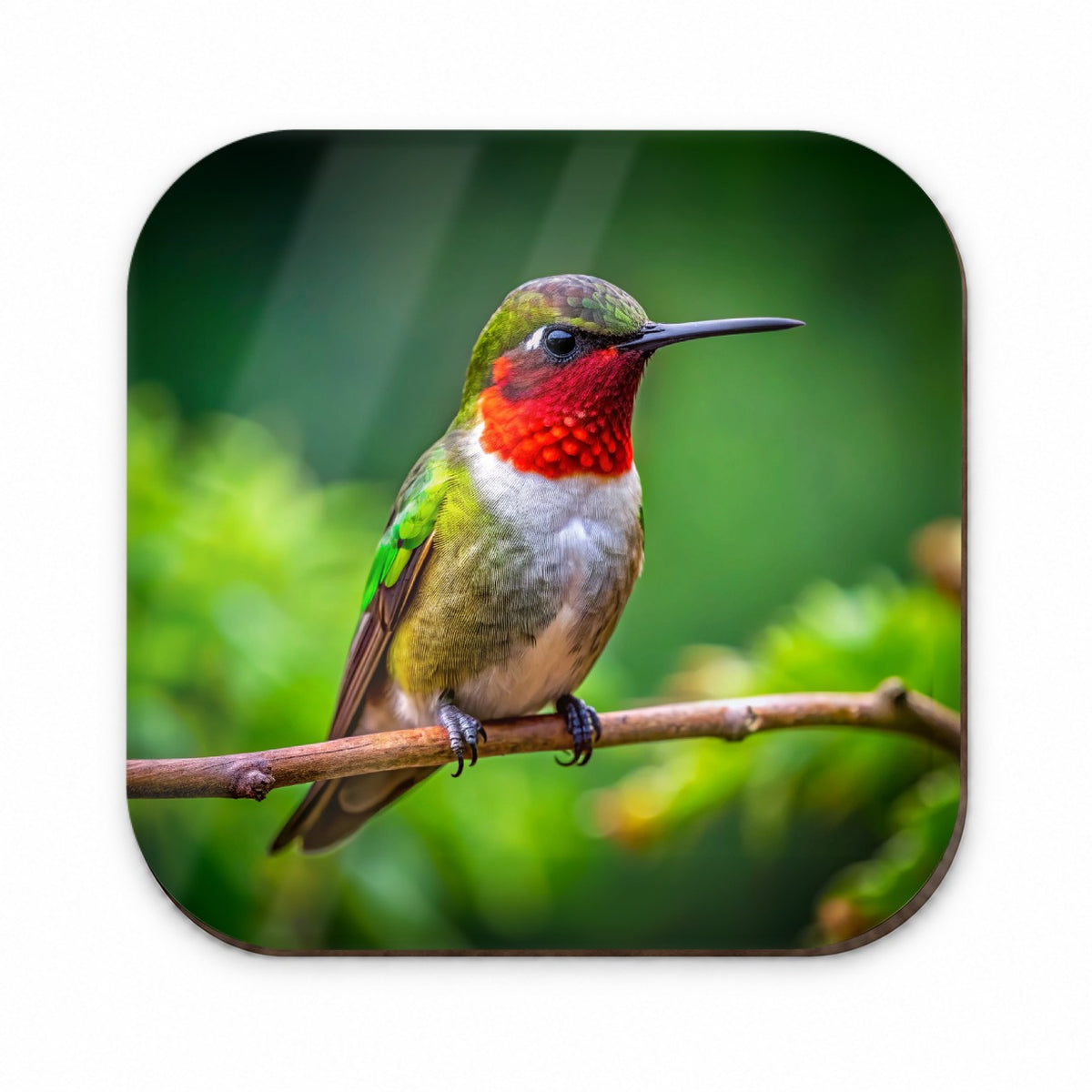 Ruby Throated Hummingbird Backyard Bird Fridge Magnet