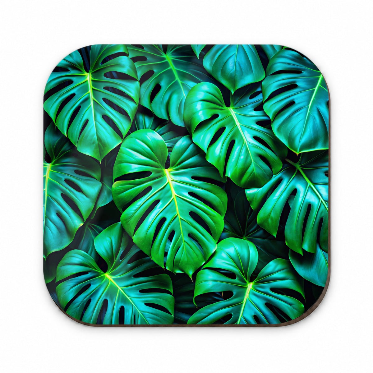 Vibrant Neon Green Monstera Leaves Fridge Magnet