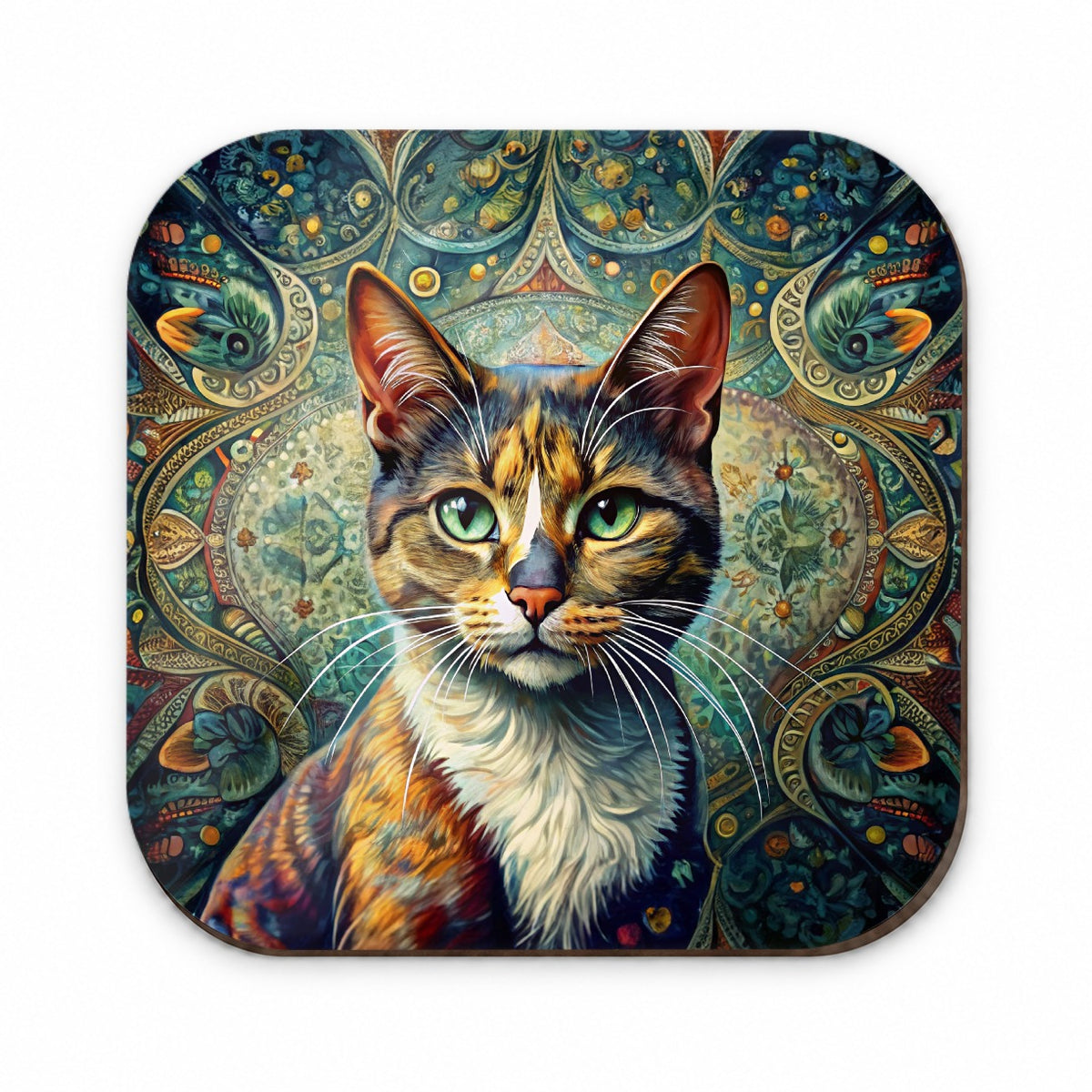 Calico Cat Bohemian Art Fridge Magnet