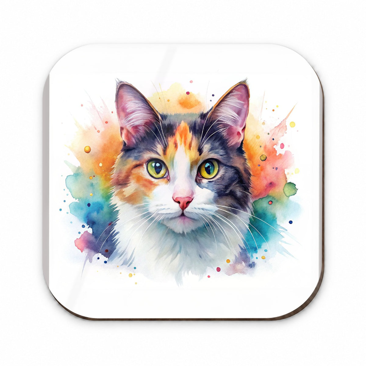 Calico Cat Watercolor Style Fridge Magnet