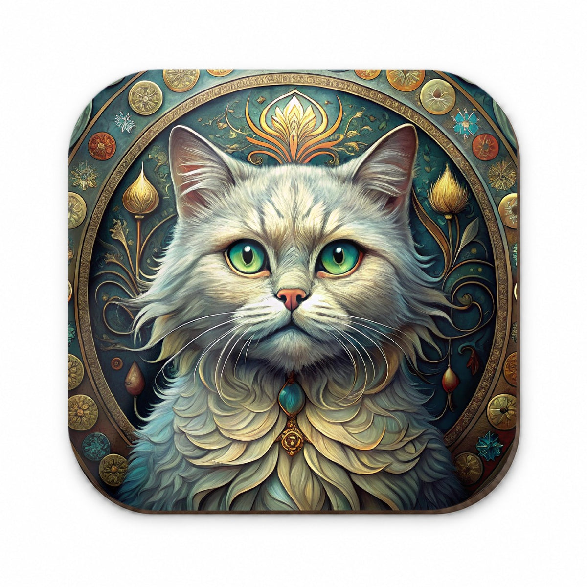 Persian Cat Art Nouveau Fridge Magnet