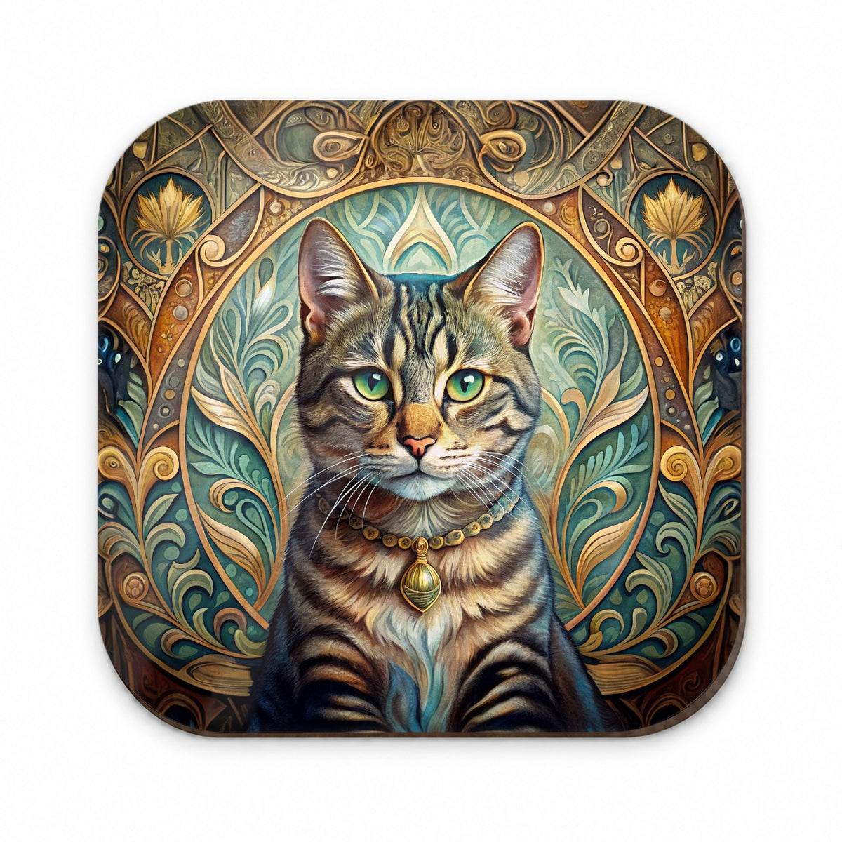 Tabby Cat Art Nouveau Fridge Magnet
