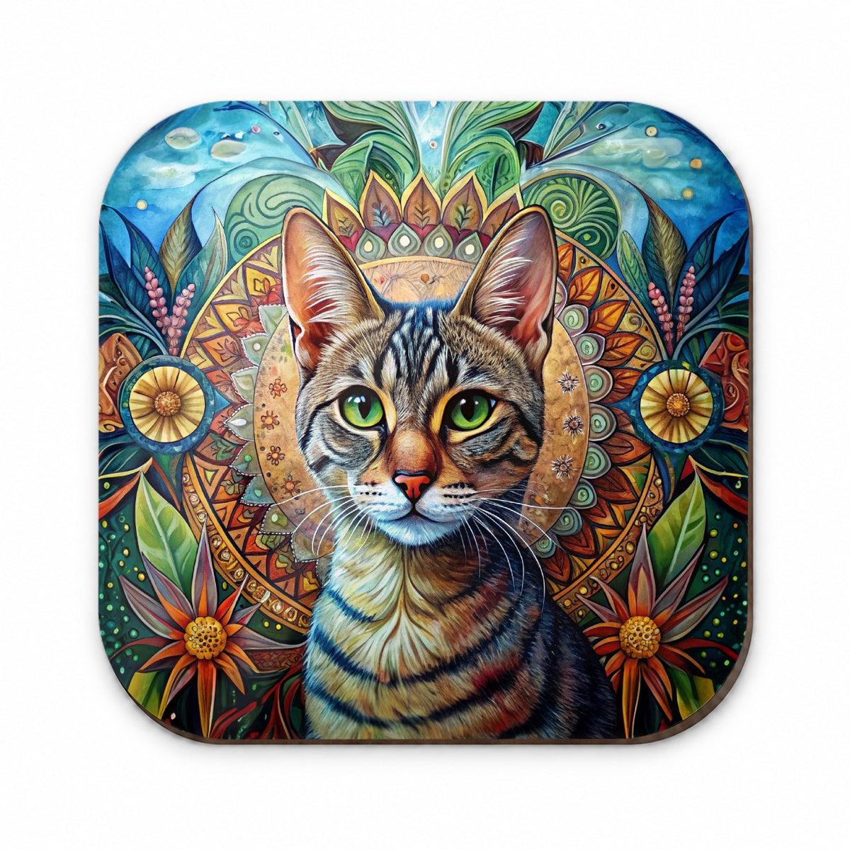 Tabby Cat Bohemian Art Fridge Magnet