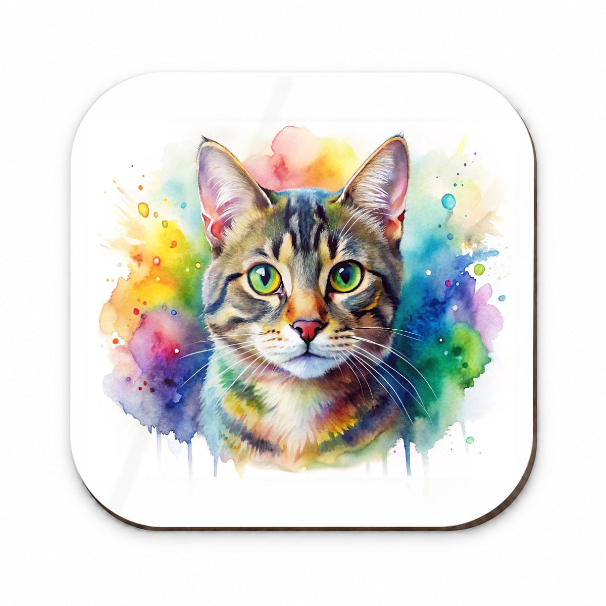 Tabby Cat Watercolor Style Fridge Magnet