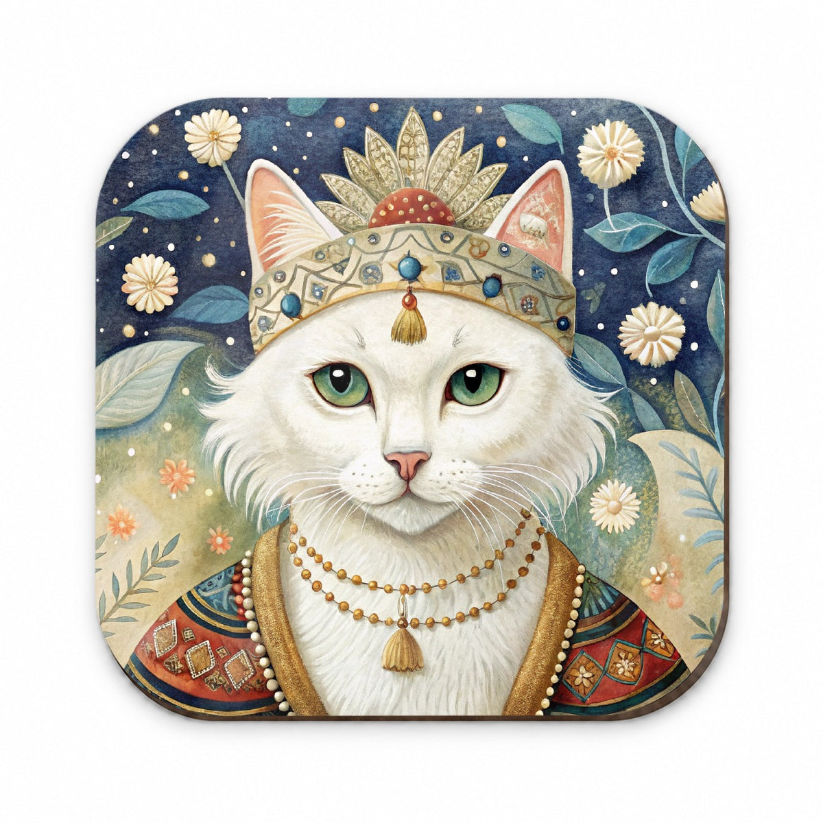 White Cat French Bohemian Art Fridge Magnet