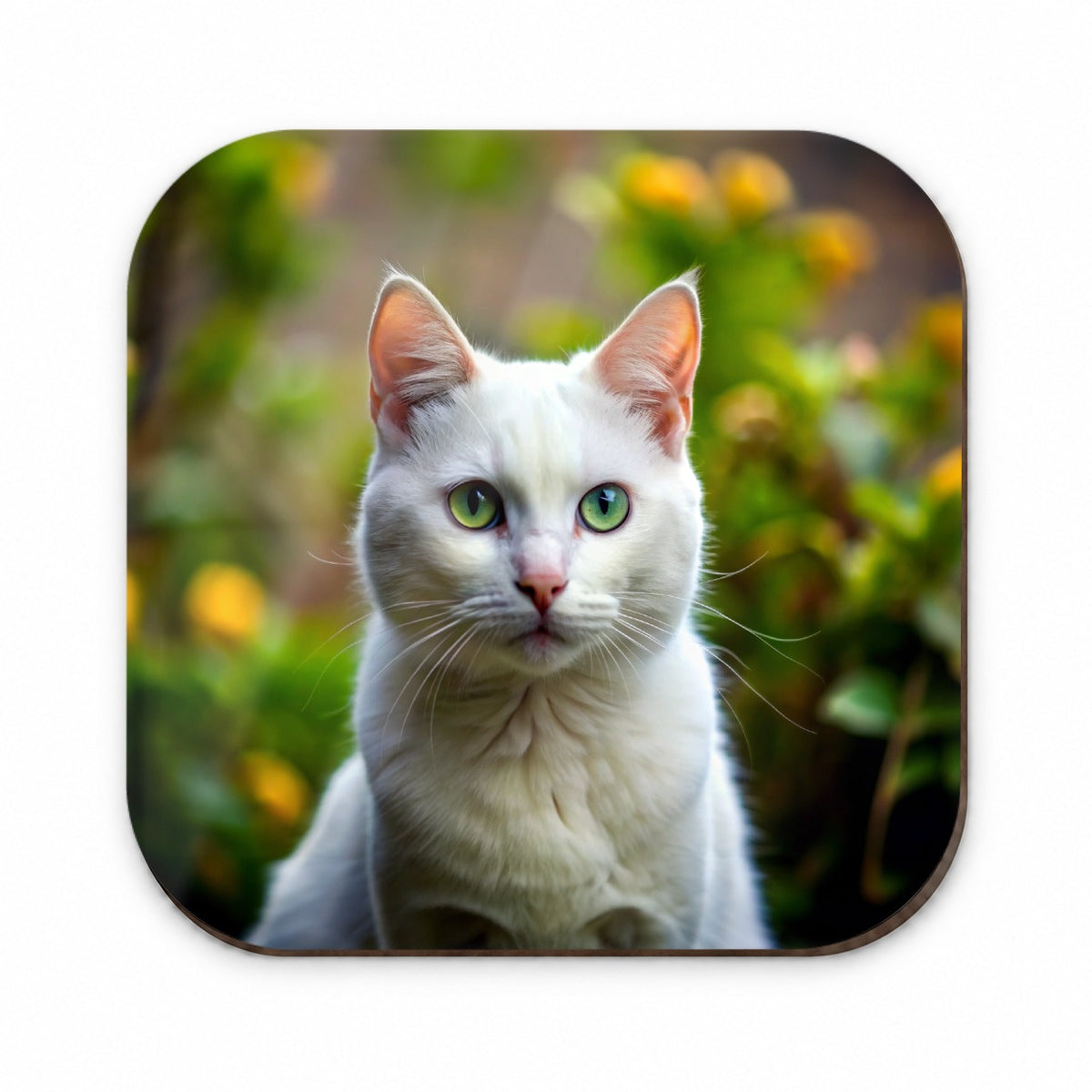 White Cat Photo Fridge Magnet