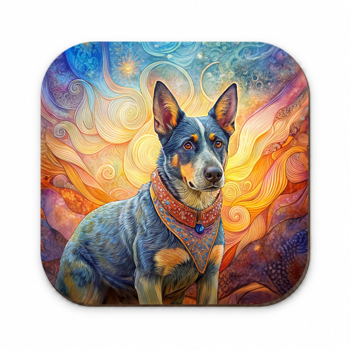 Australian Cattle Dog French Bohemian Art Fridge Magnet