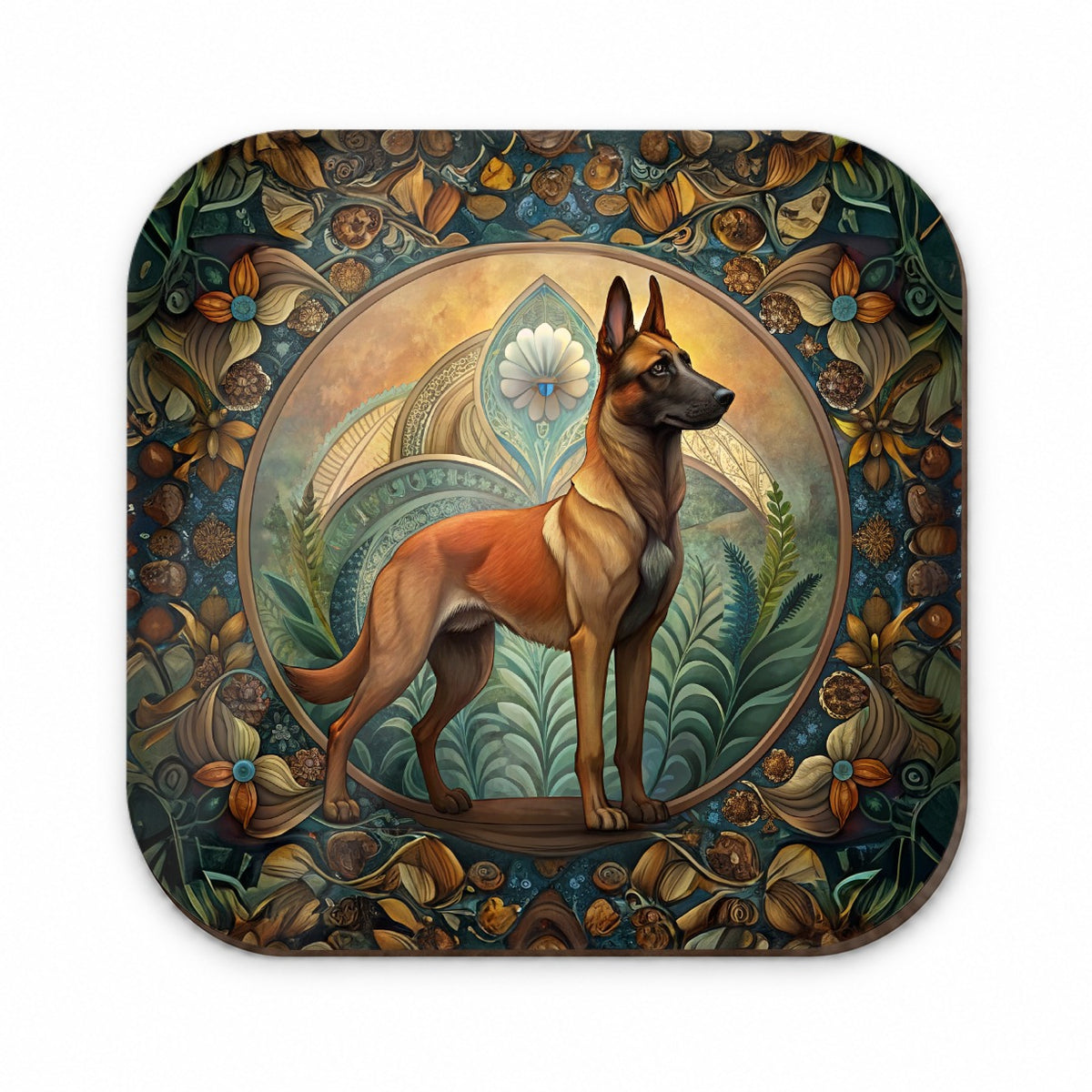 Belgian Malinois Dog Art Nouveau Fridge Magnet