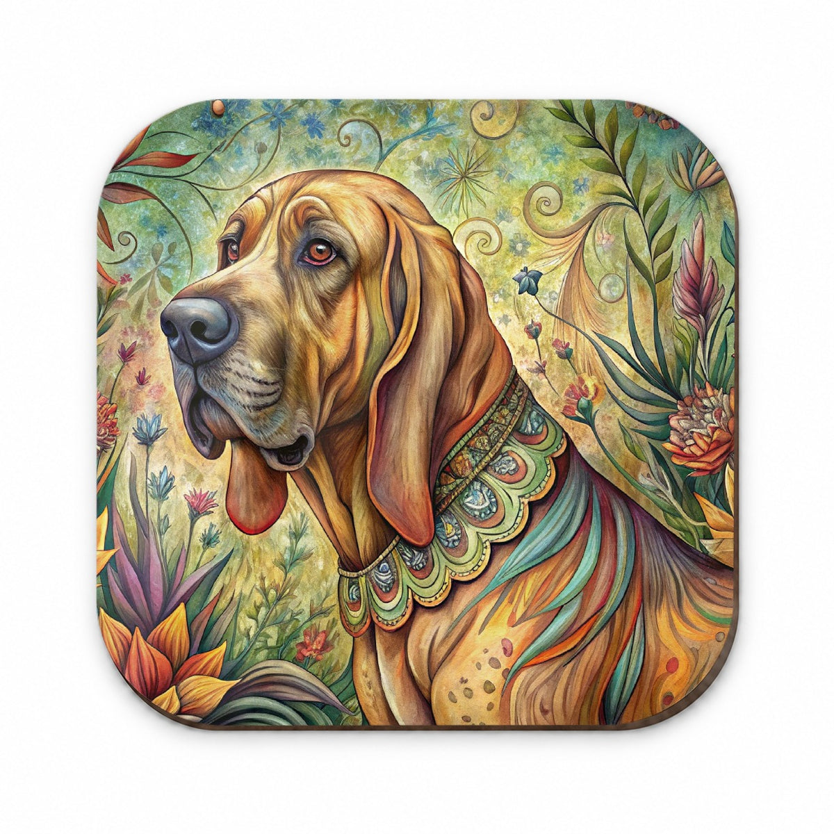 Bloodhound Dog French Bohemian Art Fridge Magnet