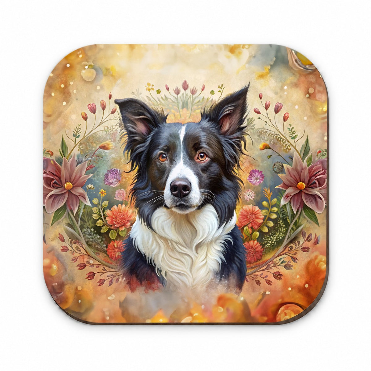 Border Collie Dog French Bohemian Art Fridge Magnet