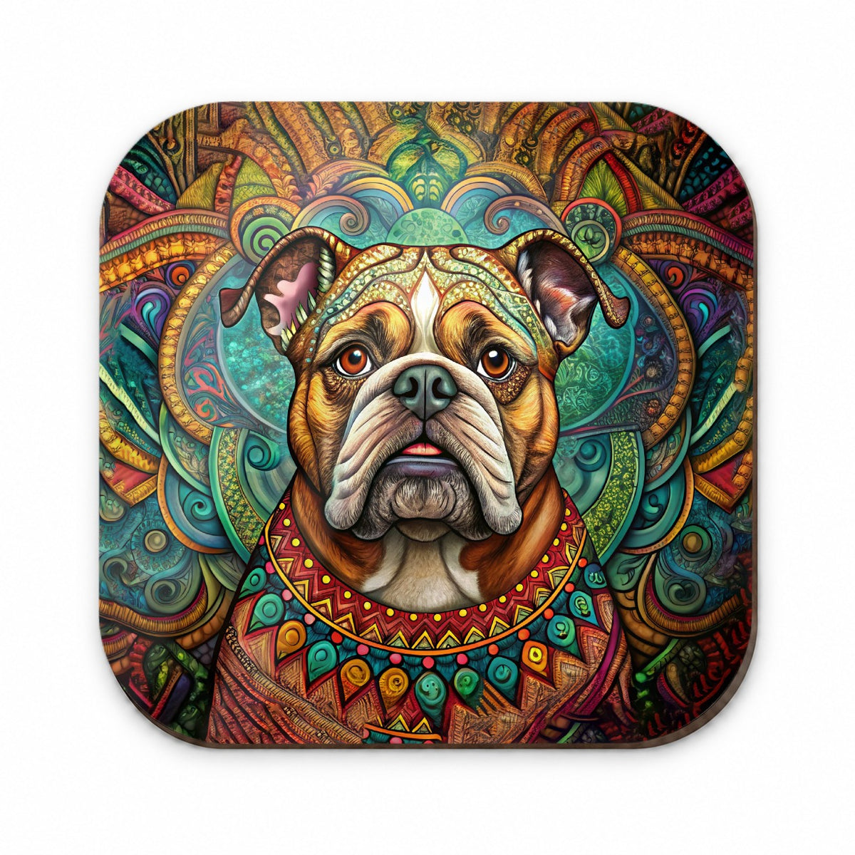 Bulldog Dog Bohemian Art Fridge Magnet