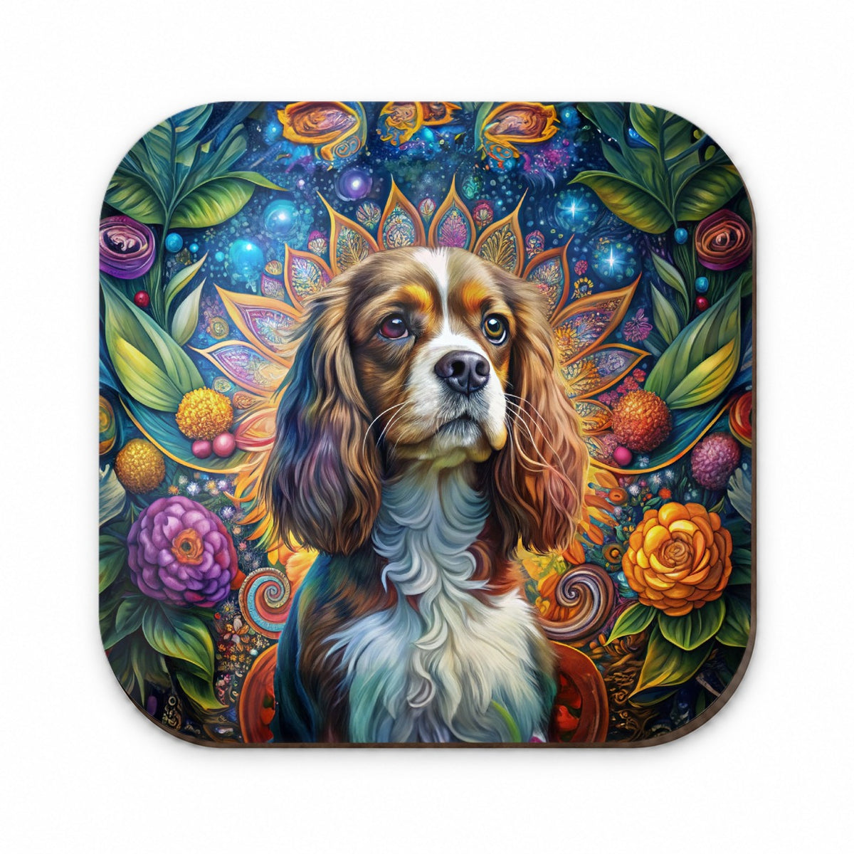 Cavalier King Charles Spaniel Dog Bohemian Art Fridge Magnet