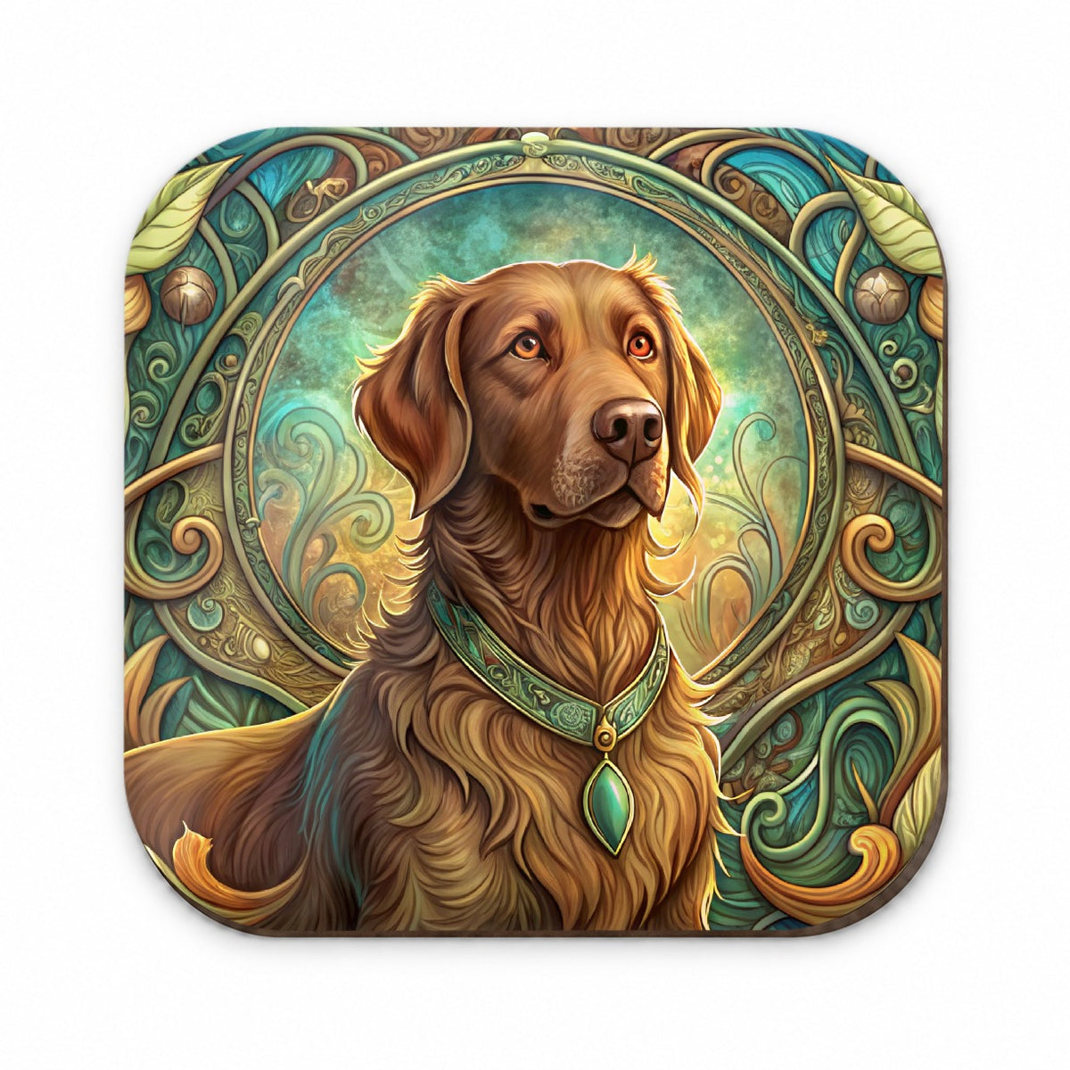 Chesapeake Bay Retriever Dog Art Nouveau Fridge Magnet