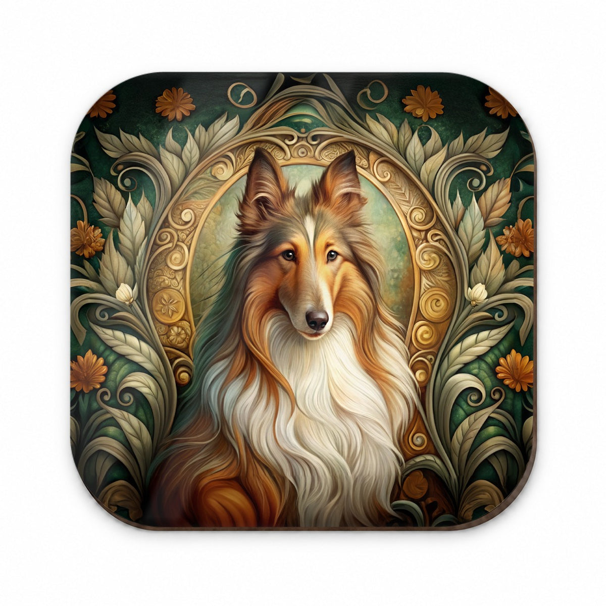 Collie Dog Art Nouveau Fridge Magnet