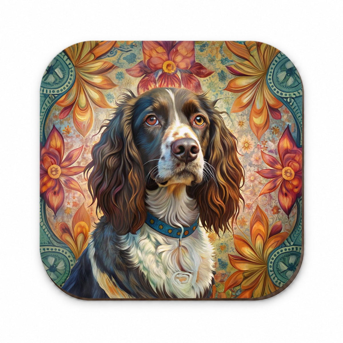 English Springer Spaniel Dog French Bohemian Art Fridge Magnet