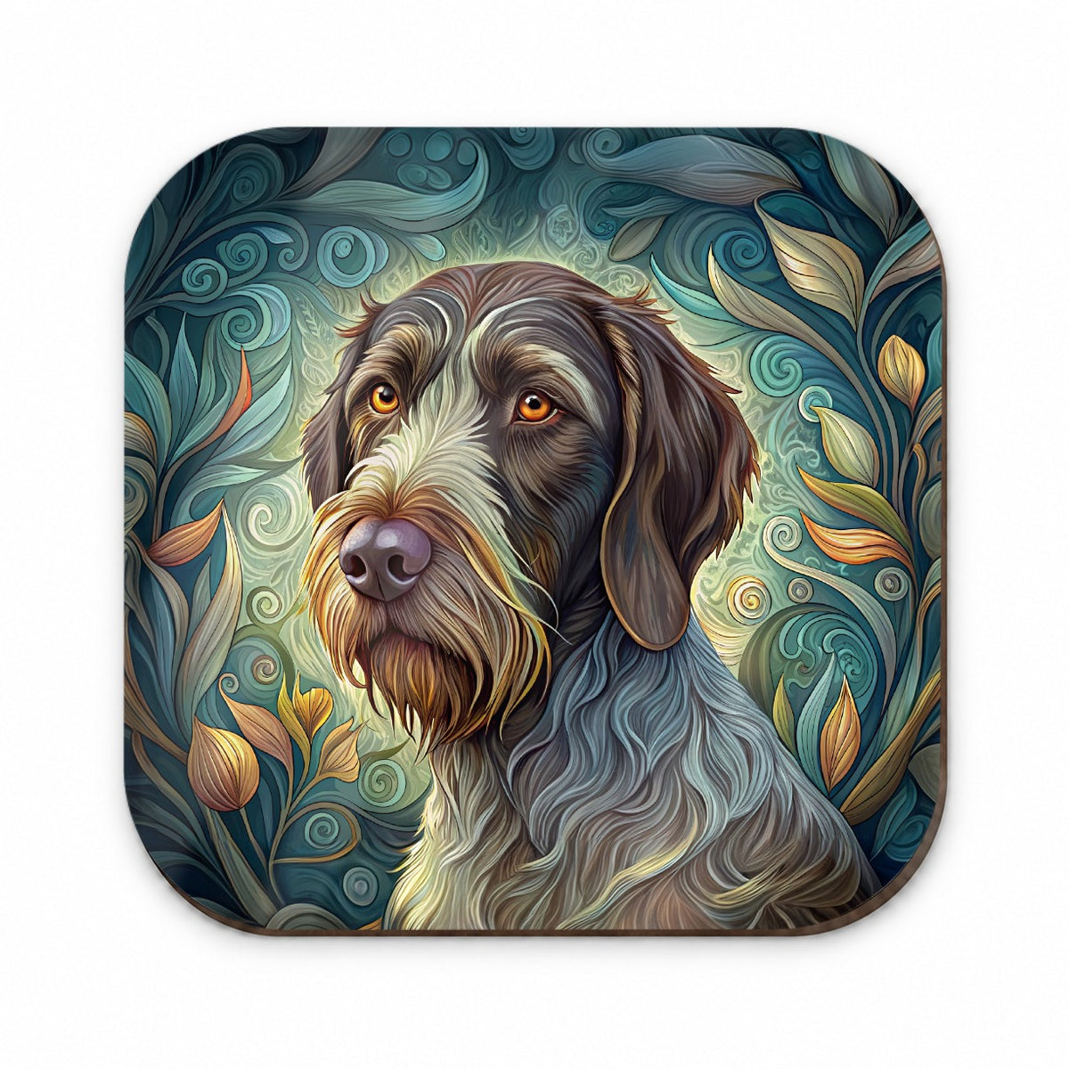 German Wirehaired Pointer Dog Art Nouveau Fridge Magnet