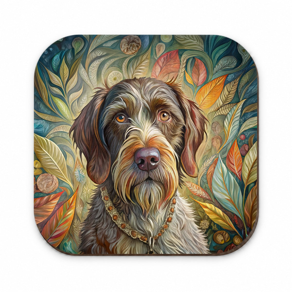 German Wirehaired Pointer Dog French Bohemian Art Fridge Magnet