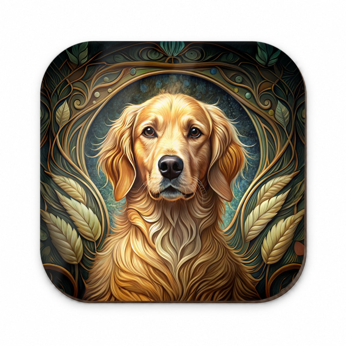 Golden Retriever Dog Art Nouveau Fridge Magnet