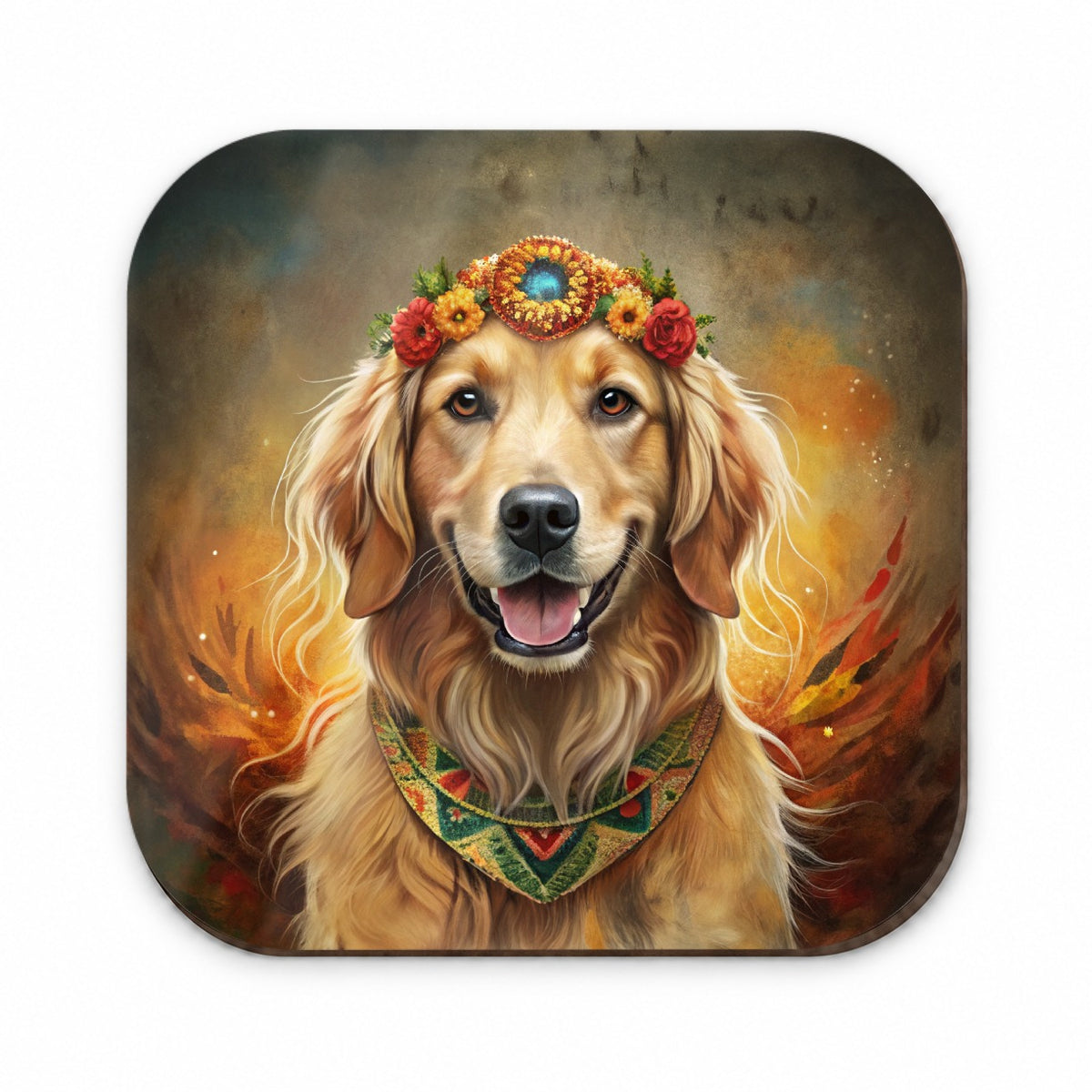 Golden Retriever Dog Bohemian Art Fridge Magnet