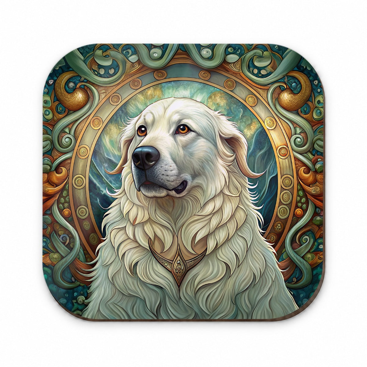 Great Pyrenees Dog Art Nouveau Fridge Magnet