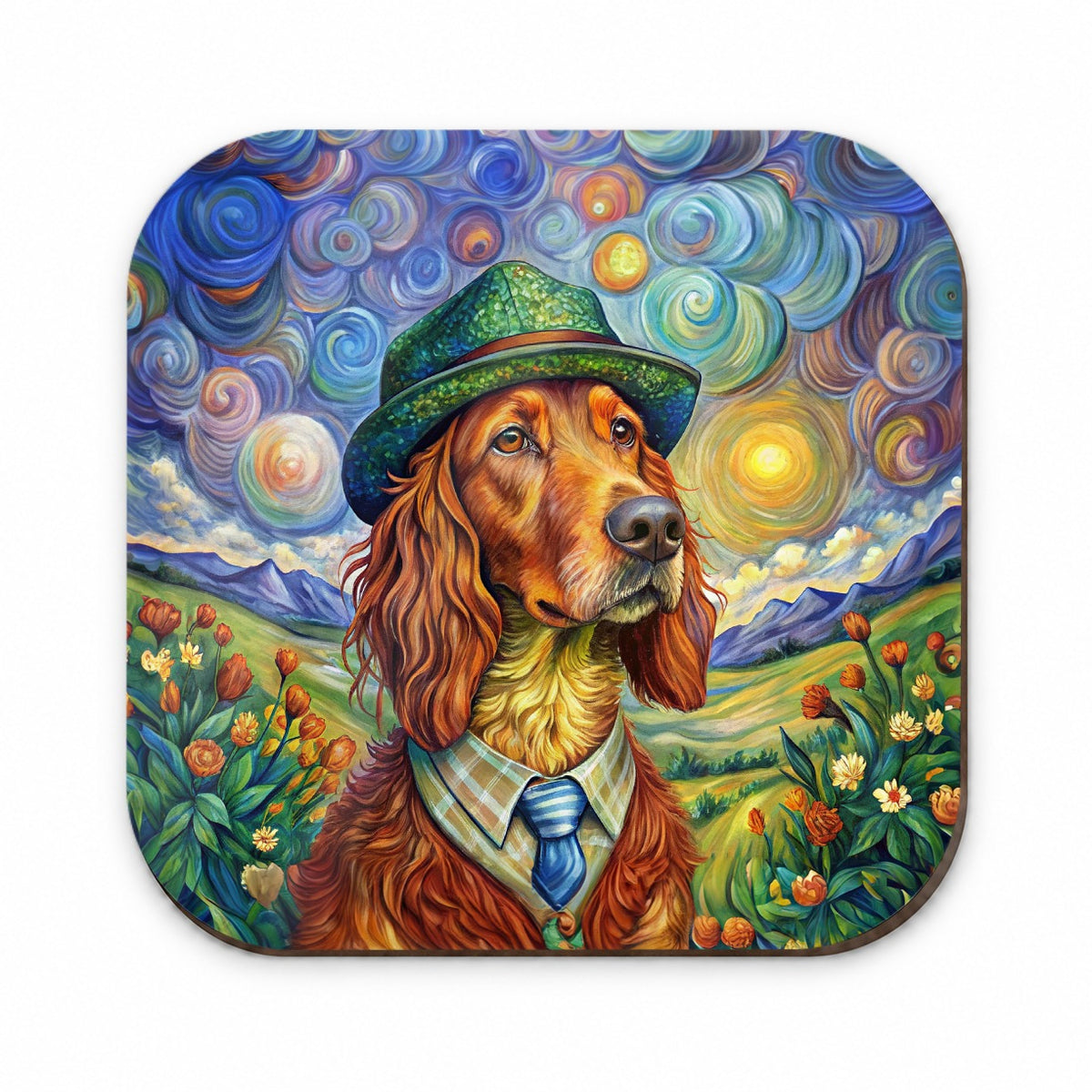Irish Setter Dog French Bohemian Art Fridge Magnet