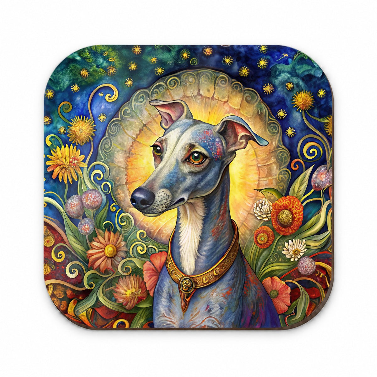 Italian Greyhound Dog French Bohemian Art Fridge Magnet